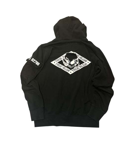 True Religion Full Zip Hoodie Black Skull Design Men's Size L - Picture 1 of 5